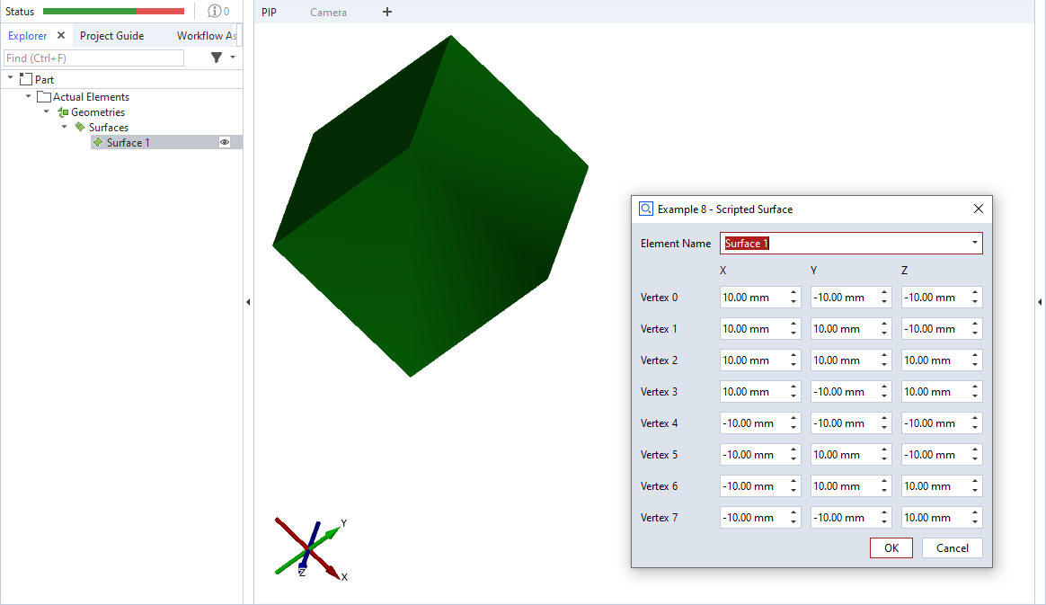 Scripted surface element example