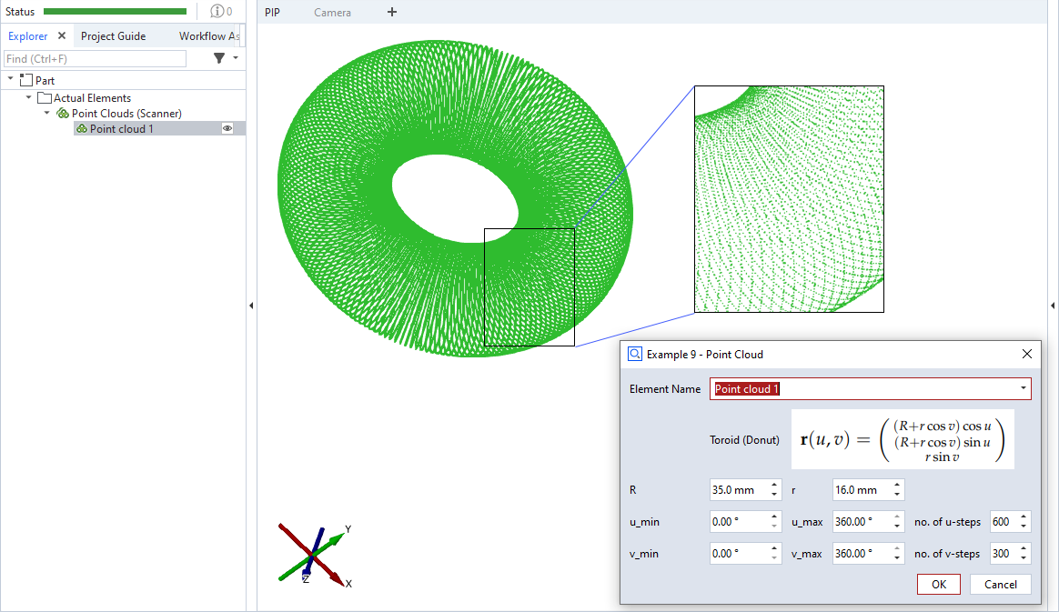 Scripted point cloud element example