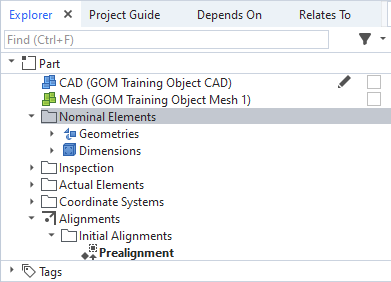 Explorer - Nominal Elements selected