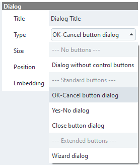 Dialog types